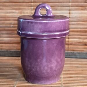 Vtg Covered Egg Cup English Stoneware Purple The Original Kitchener England